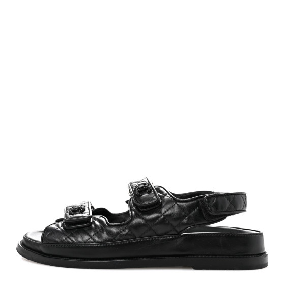 [CHANEL]★Velcro Cubic Sandals CHANEL VELCRO DENIM QUILTED DAD SANDALS – Caroline's Fashion