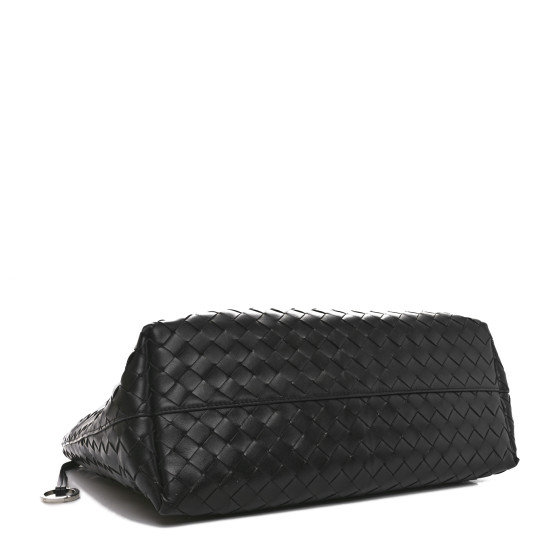 BOTTEGA VENETA Calfskin Intrecciato Zipped Tote Black