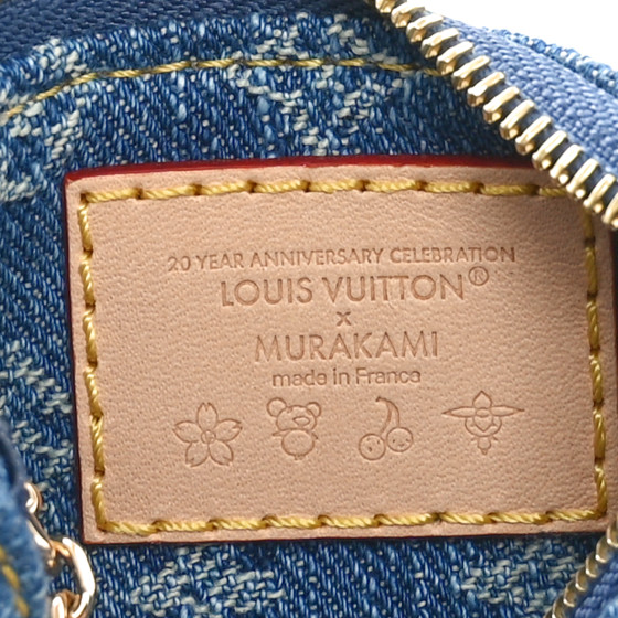 LOUIS VUITTON LV X TM Monogram Denim Cerises Key Pouch Blue