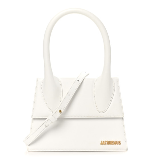 【極美品】JACQUEMUS ホワイト ハンドバッグ JACQUEMUS Smooth Calfskin Le Grand Chiquito White 1666675