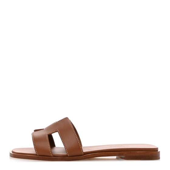HERMES ORAN エルメス　オラン　ゴールド36 Hermes Oran Sandals Gold Box Calfskin 36