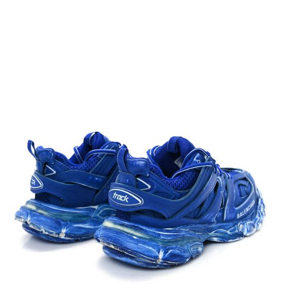 BALENCIAGA Mesh Nylon Womens Track Sneakers 37 Faded Blue