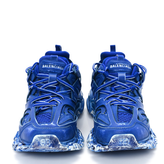 BALENCIAGA Mesh Nylon Womens Track Sneakers 37 Faded Blue