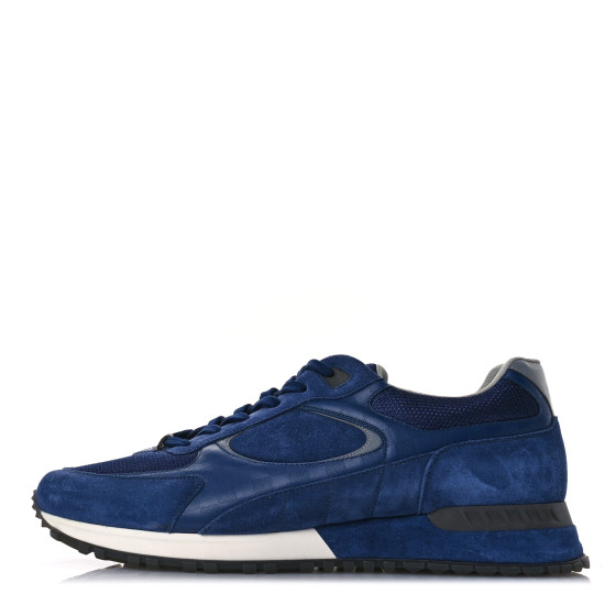 LOUIS VUITTON Calfskin Suede Damier Run Away Sneakers 10