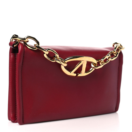 VALENTINO GARAVANI Nappa Vlogo Mini Chain Clutch Blossom