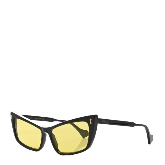 GUCCI Acetate Cat Eye Sunglasses GG0626S Black Yellow