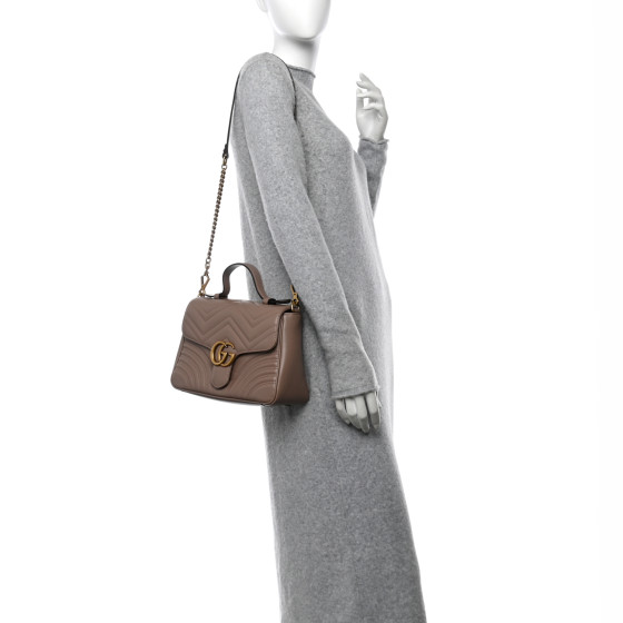 GUCCI  GG MARMONT  ショルダーバッグ PORCELAIN ROSE GUCCI Calfskin Matelasse Small GG Marmont Top Handle