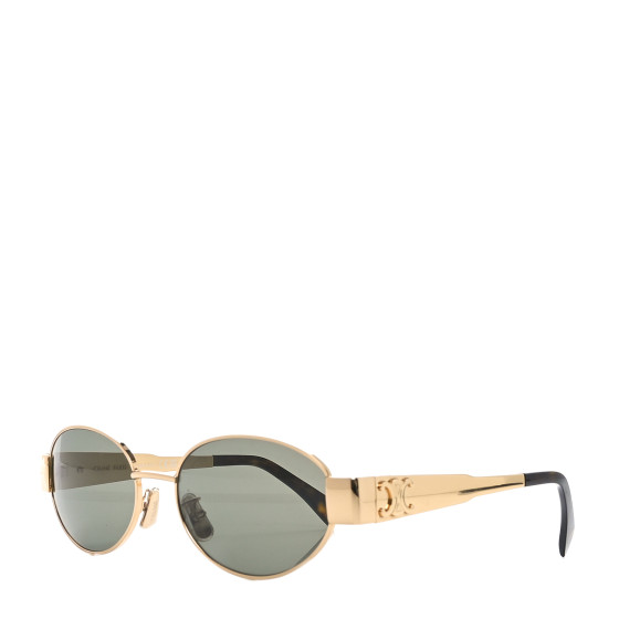 CELINE Metal Triomphe 01 Sunglasses CL40235U Gold Green