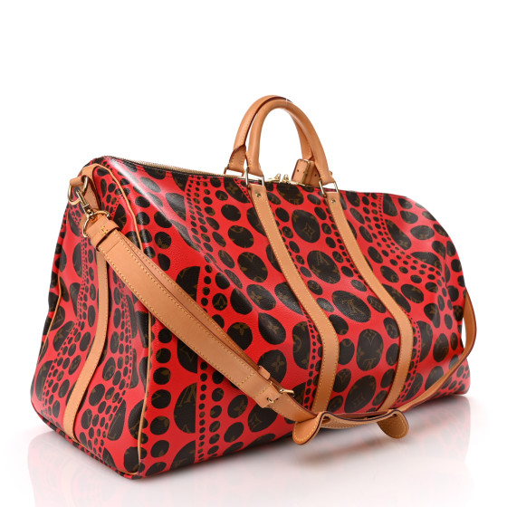【希少】LOUIS VUITTON Monogram Pumpkin Dots Bandouliere 2023 LOUIS VUITTON Monogram Kusama Pumpkin Dots Keepall