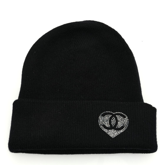 【BLACKPURPLE】24FW★ Heart-chu Crystal Beanie Supreme Hearts Beanie Black FW24 Shibuya Osaka Seoul London