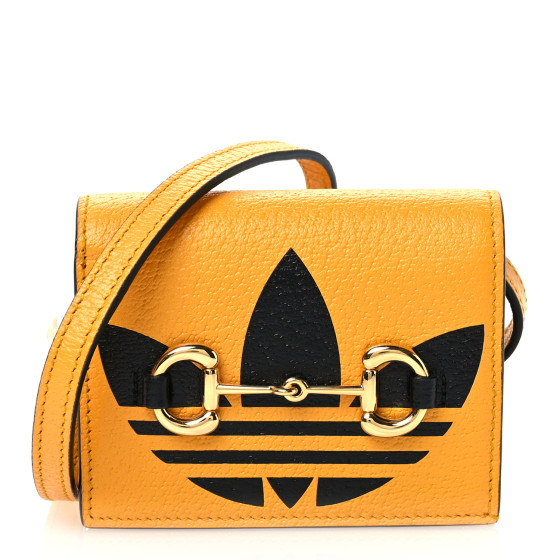 GUCCI X ADIDAS Textured Dollar Calfskin Trefoil Horsebit