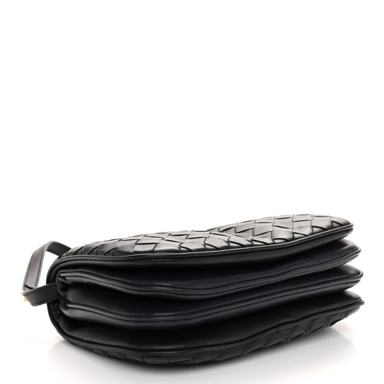 BOTTEGA VENETA Nappa Intrecciato Puff Pouch On Strap Black