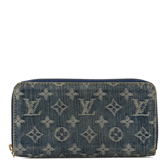 LOUIS VUITTON Monogram Denim Zippy Wallet Blue