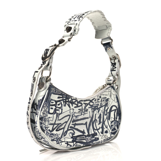 BALENCIAGA Agneau Arena Graffiti Le Cagole Shoulder Bag XS