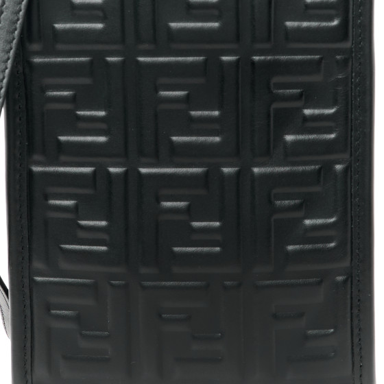 FENDI Vitello Plexiglass FF Embossed Mini Fendi Sunshine
