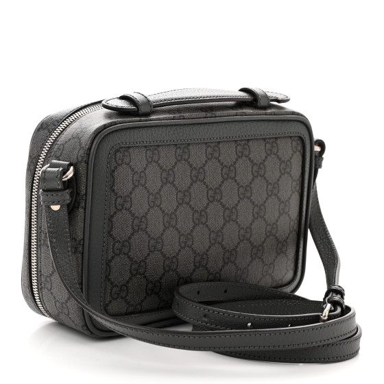 ショルダーバッグ GUCCI GG fabric small shoulder bag grey/black GUCCI GG Supreme Monogram Textured Dollar Calfskin Small