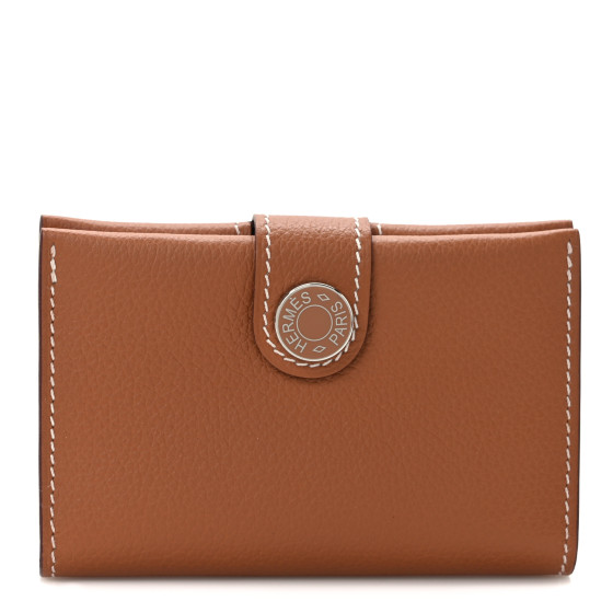 【HERMES】R.M.S CARD HOLDER EVERCOLOR HERMES Evercolor RMS Card Holder Gold 1563702 | FASHIONPHILE