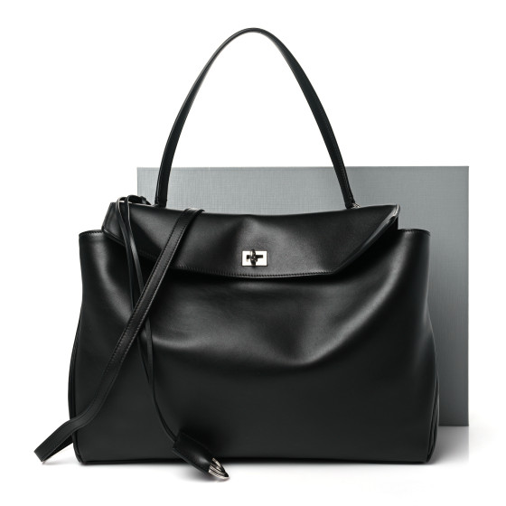 【関税&送料込】Balenciaga Smooth Black Calfskin Small Rodeo Women's Rodeo Handbag Mini in Black | Balenciaga US