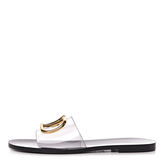 【送関込】VALENTINO☆ヴァレンティノ Slide Sandal Valentino Garavani VLogo Leather Cutout Flat Slide Sandals