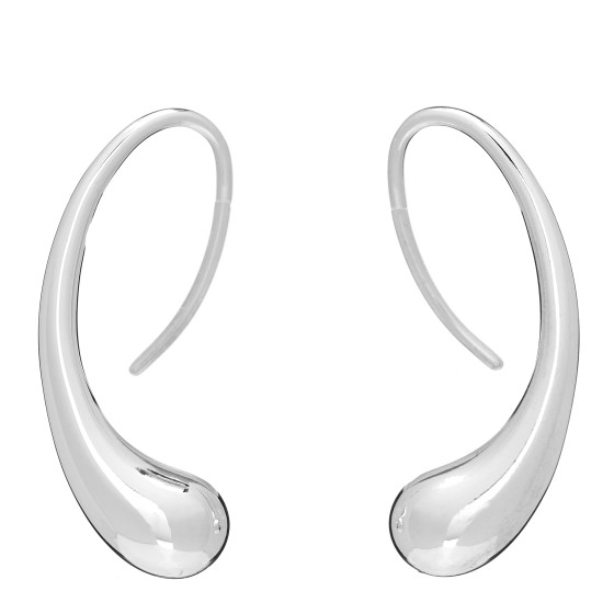 TIFFANY Sterling Silver Elsa Peretti Teardrop Hoop Earrings