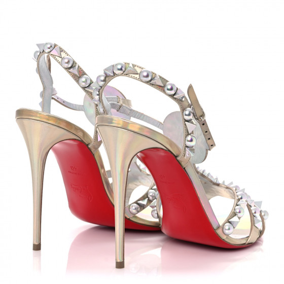 CHRISTIAN LOUBOUTIN Iridescent Patent Embellished Goldora
