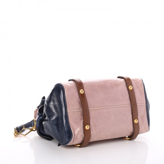 バッグ miu miu mini vitello lux hand bag navy Miu Miu Blue Vitello Lux Bow Small Handbag ○ Labellov