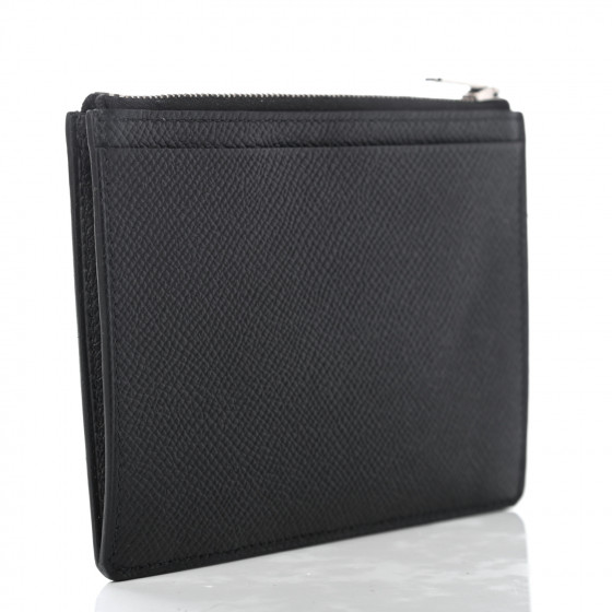HERMES Epsom City Zipped Wallet Black 1146197 | FASHIONPHILE