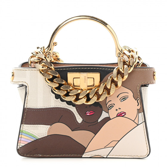 FENDI Glazed Fabric FF Bikini Girls Inlay Nano Peekaboo Maxi