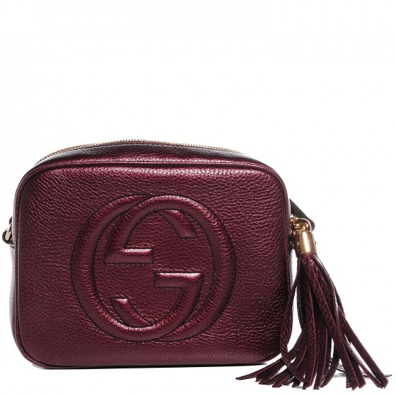 GUCCI Metallic Pebbled Calfskin Small Soho Disco Bag