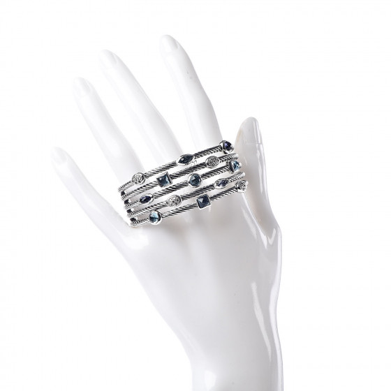 DAVID YURMAN Sterling Silver Diamond Blue Topaz Iolite