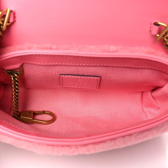 【SALE】【GUCCI 】 GG Marmont Shearling mini bag バッグ GUCCI Shearling Matelasse Super Mini GG Marmont Shoulder Bag