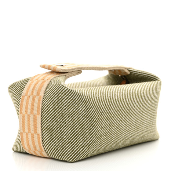 HERMES Wool Small Bride-A-Brac H Natte Pouch Vert Foret