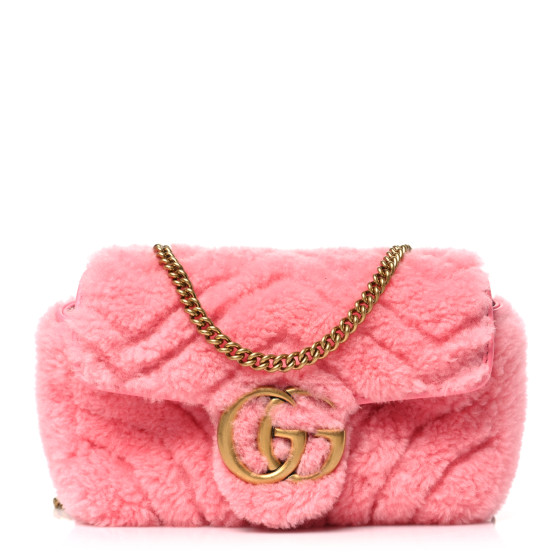 【SALE】【GUCCI 】 GG Marmont Shearling mini bag バッグ GUCCI Shearling Matelasse Super Mini GG Marmont Shoulder Bag