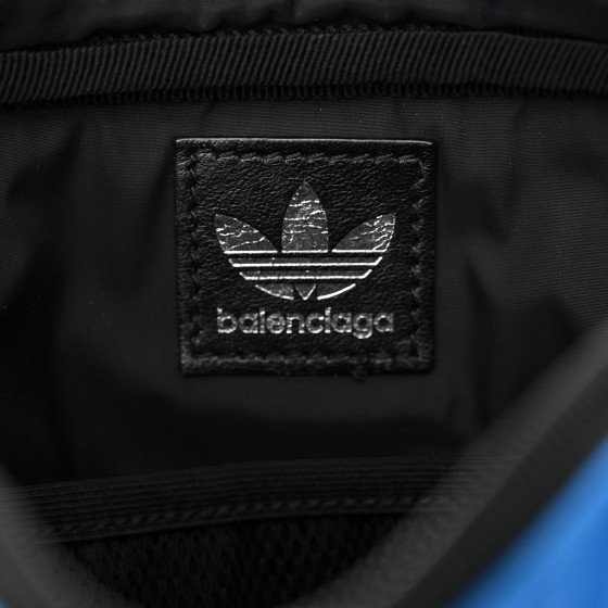 BALENCIAGA X ADIDAS Nylon Messenger Bag Black Blue 1629467