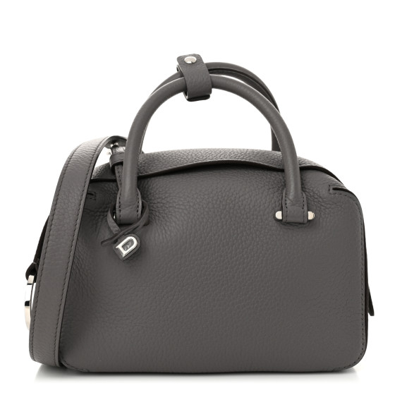 DELVAUX Taurillon Soft Mini Cool Box Satchel Stone 1632985