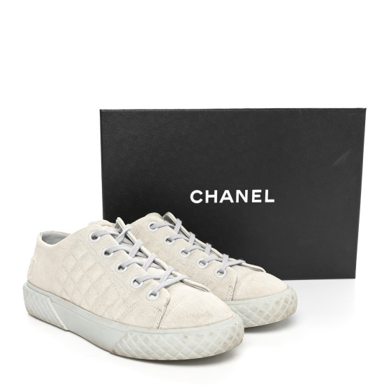 CHANEL シャネル CHANEL Denim Quilted Sneakers 36.5 Light Blue 1631316