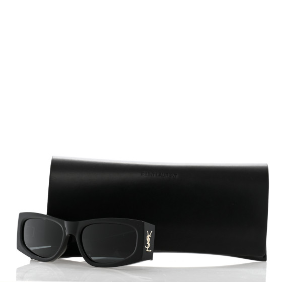 SAINT LAURENT Acetate Rectangle SL M140/F Sunglasses Black