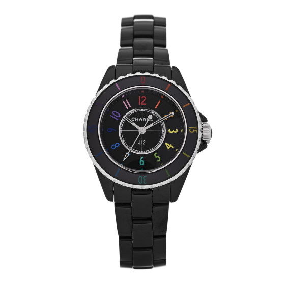 稀少 CHANEL(シャネル) J12 Electro Ceramic Black Dial Ladies CHANEL Stainless Steel Ceramic 33mm J12 Electro Quartz Watch