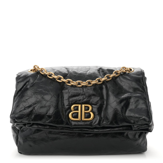 ショルダーバッグ・ポシェット Balenciaga Monaco Small Shoulder Bag In Arena Leather Balenciaga - Monaco small leather shoulder bag black - The