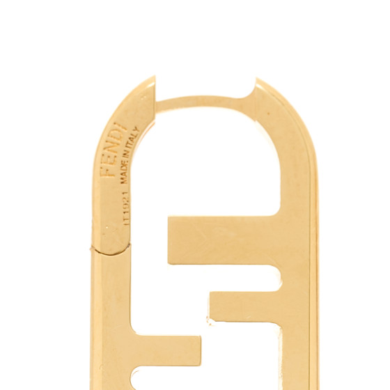 Ｆ♡ FENDI Metal FF O'Lock Single Earring Gold 1192625 | FASHIONPHILE