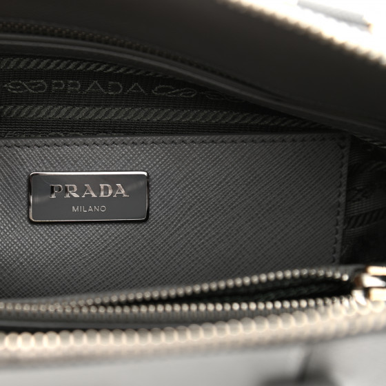 PRADA Saffiano Lux Bi-Color Promenade Tote Marmo Argilla