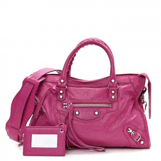 BALENCIAGA Agneau Classic Silver Hardware S City Rose