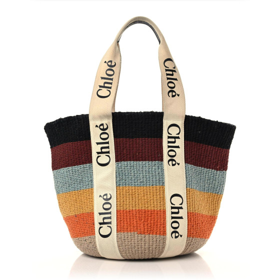 CHLOE X MIFUKO Woven Large Woody Basket Tote Multicolor