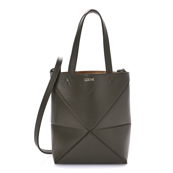 【関税込】Mini Puzzle Fold Tote in shiny calfskin Mini Puzzle Fold tote in shiny calfskin Beige - LOEWE