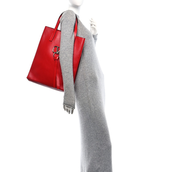 VALENTINO GARAVANI Smooth Calfskin VSling Tote Bag Rouge Pur