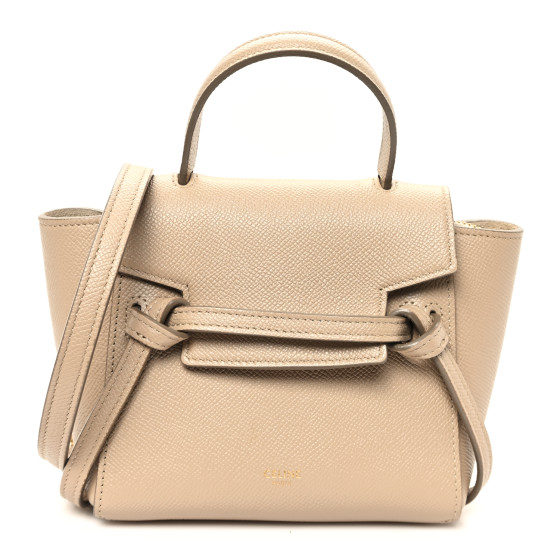 CELINE Grained Calfskin Pico Belt Bag Light Taupe