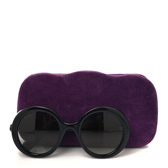 GUCCI Acetate Round GG Sunglasses GG0367S Black 1696265