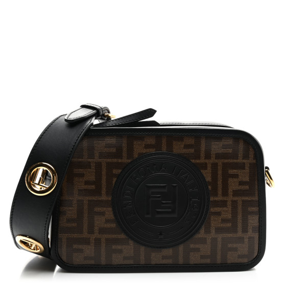 FENDI Glazed Fabric Vitello Century F is Fendi FF 1974 Stamp