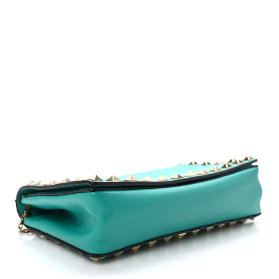 VALENTINO GARAVANI 未使用 VALENTINO GARAVANI Calfskin Rockstud Flap Wallet On Chain