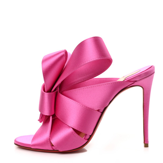 Christian Louboutin リボンパンプス CHRISTIAN LOUBOUTIN Satin Bow Slides 38.5 Fuchsia 1340265
